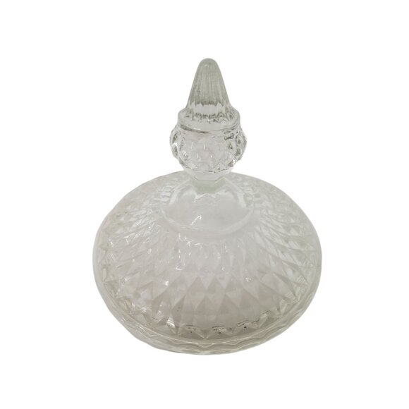 Vintage Diamond Point Ruby Flash Banded Compote Indiana Glass From 1965-1980. - Picture 10 of 10
